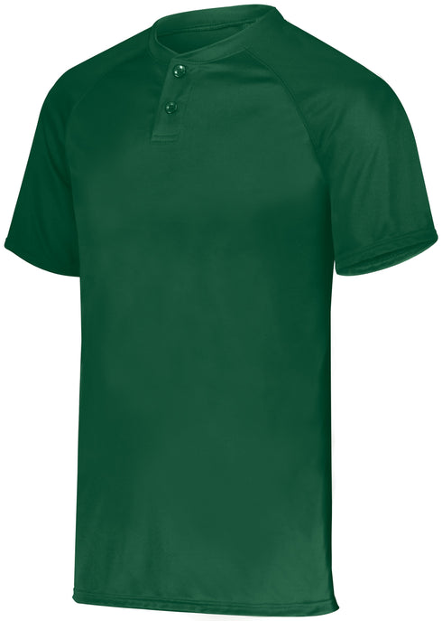 Augusta Sportswear Youth Attain Wicking Two-Button Baseball Jersey (1566), Color 'Dark Green'